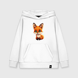 Детская толстовка-худи Пушистая радость: Лисёнок в мультяшном стиле
