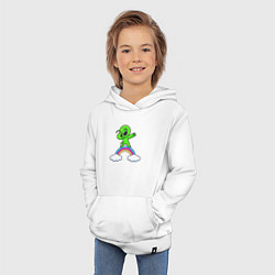 Толстовка детская хлопковая Пришелец на радуге, цвет: белый — фото 2