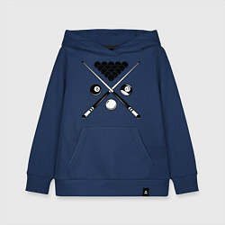 Толстовка детская хлопковая Бильярд (пул), цвет: тёмно-синий