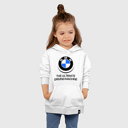 Толстовка детская хлопковая BMW Driving Machine, цвет: белый — фото 2