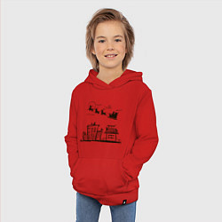 Толстовка детская хлопковая Санта над городом, цвет: красный — фото 2