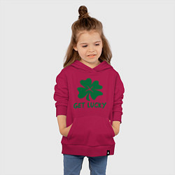 Толстовка детская хлопковая Get lucky, цвет: маджента — фото 2