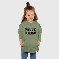 Толстовка детская хлопковая Russia boxing, цвет: авокадо — фото 2