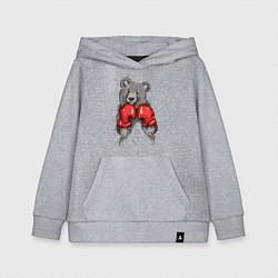 Толстовка детская хлопковая Bear Boxing, цвет: меланж