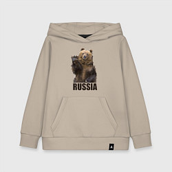 Толстовка детская хлопковая Russia: Poly Bear, цвет: миндальный