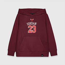 Толстовка детская хлопковая Jordan 23, цвет: меланж-бордовый