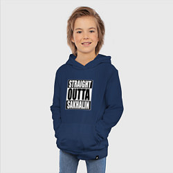 Толстовка детская хлопковая Straight Outta Sakhalin, цвет: тёмно-синий — фото 2