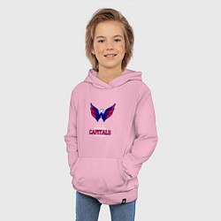 Толстовка детская хлопковая Washington Capitals, цвет: светло-розовый — фото 2