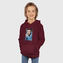 Толстовка детская хлопковая David Beckham: Portrait, цвет: меланж-бордовый — фото 2
