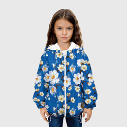 Куртка с капюшоном детская Цветы ретро 5, цвет: 3D-белый — фото 2