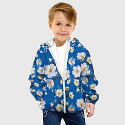Куртка с капюшоном детская Цветы ретро 5, цвет: 3D-белый — фото 2