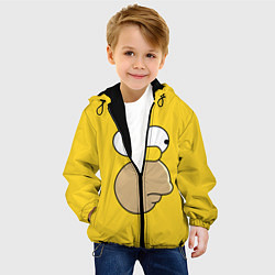 Куртка с капюшоном детская Лицо Гомера, цвет: 3D-черный — фото 2
