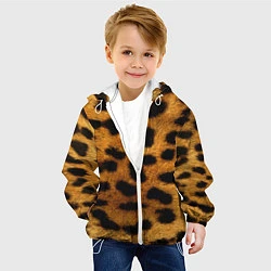 Куртка с капюшоном детская Шкура леопарда, цвет: 3D-белый — фото 2