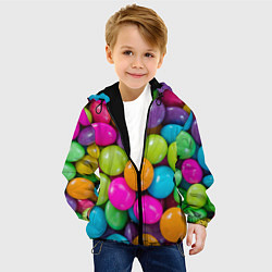 Куртка с капюшоном детская Конфетки, цвет: 3D-черный — фото 2