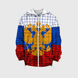Куртка с капюшоном детская Россия: полигоны, цвет: 3D-белый