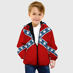 Куртка с капюшоном детская Флаг советской конфедерации, цвет: 3D-черный — фото 2