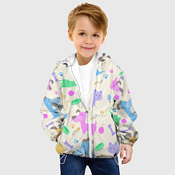 Куртка с капюшоном детская Узор с домашними питомцами, цвет: 3D-белый — фото 2