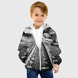 Куртка с капюшоном детская Железная дорога, цвет: 3D-белый — фото 2