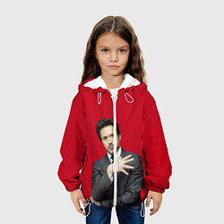 Куртка с капюшоном детская Дауни младший, цвет: 3D-белый — фото 2