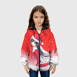 Куртка с капюшоном детская Аниме-снегурочка, цвет: 3D-черный — фото 2
