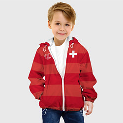 Куртка с капюшоном детская Сборная Швейцарии по футболу, цвет: 3D-белый — фото 2