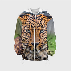 Куртка с капюшоном детская Грустный леопард, цвет: 3D-белый