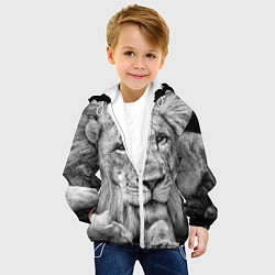 Куртка с капюшоном детская Милый лев, цвет: 3D-белый — фото 2