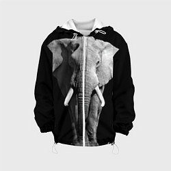 Куртка с капюшоном детская Старый слон, цвет: 3D-белый
