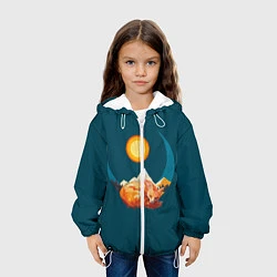 Куртка с капюшоном детская Лиса под солнцем, цвет: 3D-белый — фото 2