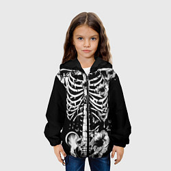 Куртка с капюшоном детская Floral Skeleton, цвет: 3D-черный — фото 2