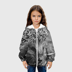 Куртка с капюшоном детская Взгляд ёжика, цвет: 3D-белый — фото 2