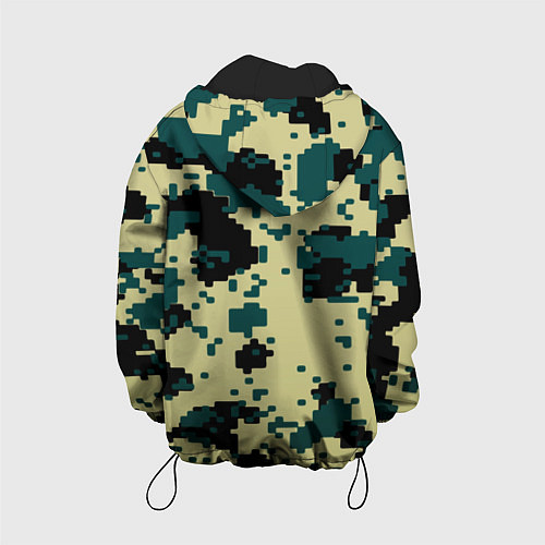 Детская куртка Камуфляж пиксельный: зеленый/черный / 3D-Черный – фото 2