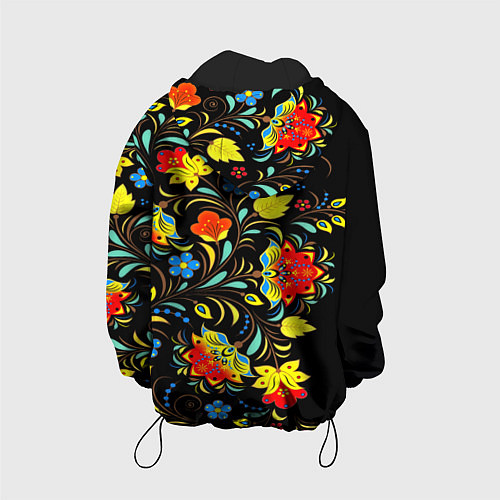 Детская куртка Цветочки / 3D-Черный – фото 2