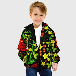 Куртка с капюшоном детская Natural flowers, цвет: 3D-черный — фото 2