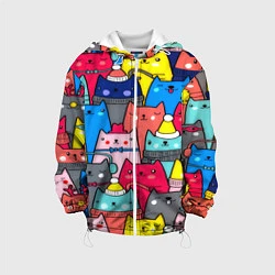 Куртка с капюшоном детская Отряд котиков, цвет: 3D-белый