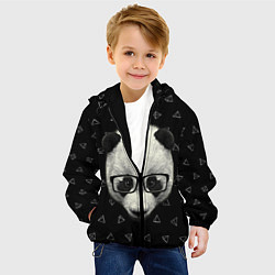 Куртка с капюшоном детская Умная панда, цвет: 3D-черный — фото 2