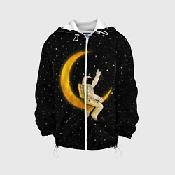 Куртка с капюшоном детская Лунный наездник, цвет: 3D-белый