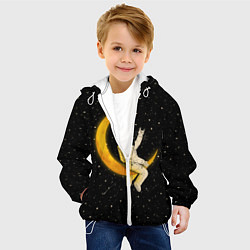 Куртка с капюшоном детская Лунный наездник, цвет: 3D-белый — фото 2