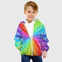Куртка с капюшоном детская Радуга, цвет: 3D-белый — фото 2