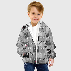 Куртка с капюшоном детская Котейки, цвет: 3D-белый — фото 2