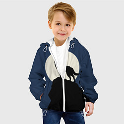 Куртка с капюшоном детская Вой на луну, цвет: 3D-белый — фото 2