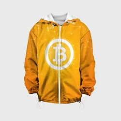Куртка с капюшоном детская Bitcoin Orange, цвет: 3D-белый