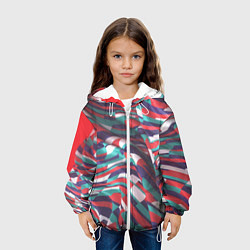 Куртка с капюшоном детская Трехмерная абстракция, цвет: 3D-белый — фото 2