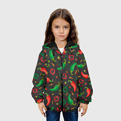 Куртка с капюшоном детская Перчики, цвет: 3D-черный — фото 2