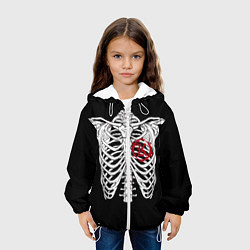 Куртка с капюшоном детская Кукрыниксы: Скелет, цвет: 3D-белый — фото 2