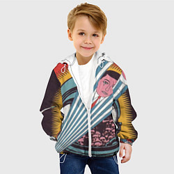 Куртка с капюшоном детская Ретро, цвет: 3D-белый — фото 2