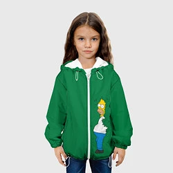 Куртка с капюшоном детская Гомер в кустах, цвет: 3D-белый — фото 2