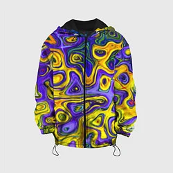 Куртка с капюшоном детская Цветная текстура, цвет: 3D-черный
