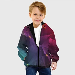 Куртка с капюшоном детская Colorful triangles, цвет: 3D-черный — фото 2