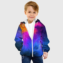 Куртка с капюшоном детская Узор цвета, цвет: 3D-белый — фото 2